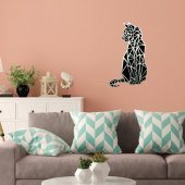 Veraart Aynalı Geometrik Kedi Ahşap Katmanlı Duvar Dekoru 80 cm - 4
