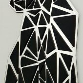 Veraart Aynalı Geometrik Kedi Ahşap Katmanlı Duvar Dekoru 80 cm - 9