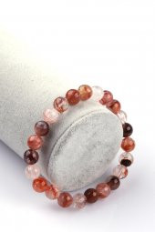 Hematoida Doğal Taş Bileklik 8mm Küre Kesim thumbnail 1