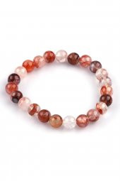 Hematoida Doğal Taş Bileklik 8mm Küre Kesim thumbnail 2