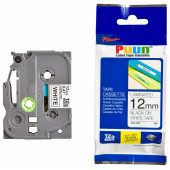 Puun Brother P-Touch TZE-231 12MM x 8m Beyaz Üzerine Siyah Muadil Laminasyon Etiket Şeridi - 1