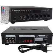 Westa WM-750U 80 Watt 100V-70V Mini Amplifikatör 4-16 Ohm USB-SD-Bluetooth 2 Mikrofon Girişli Trafolu Anfi Mixer Amfi - 6