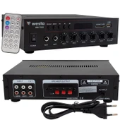 Westa WM-750U 80 Watt 100V-70V Mini Amplifikatör 4-16 Ohm USB-SD-Bluetooth 2 Mikrofon Girişli Trafolu Anfi Mixer Amfi - 9