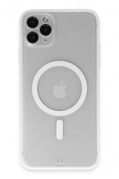 Apple iPhone 11 Pro Max için Magsafe ile uyumlu Kılıf Lensli Mat Kenar Renkli Kapak - 6
