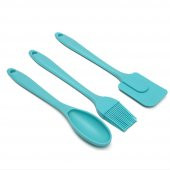 1 Slikon Spatula +1 Adet Slilkon Yumurta Fırçası + 1 Adet kaşık 3lü Mutfak Set - 3