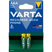 Varta 56663 NI-MH 1.2 Volt 550 Mah HR03 AAA Şarjlı 2'li İnce Kalem Pil - 1