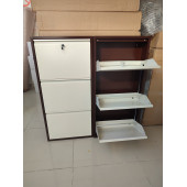 KASER 6 KAPAKLI KİLİTLİ KAHVE KREM METAL AYAKKABILIK - 1