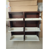 KASER 6 KAPAKLI KİLİTLİ KAHVE KREM METAL AYAKKABILIK - 5