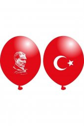 Atatürk Ve Türk Bayrağı Baskılı Balon 100 Adet - 2