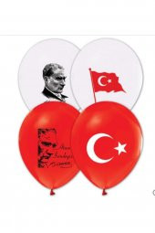Atatürk Ve Türk Bayrağı Baskılı Balon 100 Adet - 1