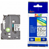 Puun Brother P-Touch TZE-131 12MM x 8m Şeffaf Üzerine Siyah Muadil Laminasyon Etiket Şeridi - 1