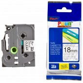 Puun Brother P-Touch TZE-141 18MM x 8m Şeffaf Üzerine Siyah Muadil Laminasyon Etiket Şeridi - 1