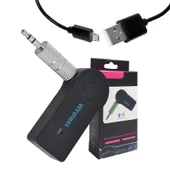 Powermaster Pm-12767 Mikrofonlu Oto Kablosuz Bluetooth Aux Araç Kiti Araç Aux Girişli Bluetooth Müzik Konuşma Özellik thumbnail 5