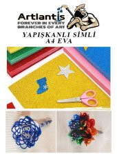 Yapışkanlı Simli Eva Gümüş A4 20x30 5 Adet 1 Paket Hobi Okul Öncesi Kreş Anasınıfı Eva Yapışkanlı Simli 20*30 - 6