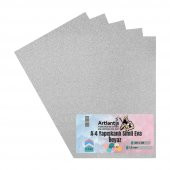 Yapışkanlı Simli Eva Beyaz A4 20x30 5 Adet 1 Paket Hobi Okul Öncesi Kreş Anasınıfı Eva Yapışkanlı Simli 20*30 - 1