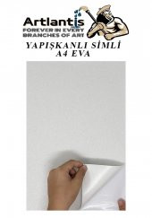 Yapışkanlı Simli Eva Beyaz A4 20x30 5 Adet 1 Paket Hobi Okul Öncesi Kreş Anasınıfı Eva Yapışkanlı Simli 20*30 - 2