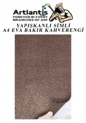 Yapışkanlı Simli Eva Kahverengi A4 20x30 5 Adet 1 Paket Hobi Okul Öncesi Kreş Anasınıfı Eva Yapışkanlı Simli 20*30 - 2