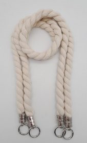 Angel Çanta Aksesuar Pamuklu Halat Model Çift Çanta Sapı Gümüş Metalli thumbnail 2