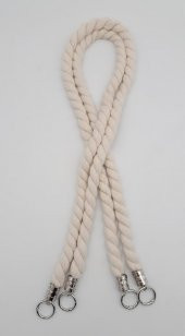 Angel Çanta Aksesuar Pamuklu Halat Model Çift Çanta Sapı Gümüş Metalli thumbnail 3