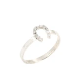 925 Ayar Gümüş Minik Nal Yüzük thumbnail 1