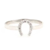 925 Ayar Gümüş Minik Nal Yüzük thumbnail 3