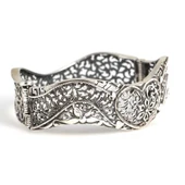 925 Ayar Gümüş Oval Esli Kalp Figürlü Bilezik thumbnail 4