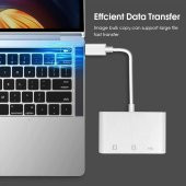 Usb Type C To Sd Microsd Tf Kart Okuyucu Usb 3in1 Çevirici Dönüştürücü Adaptör - 6