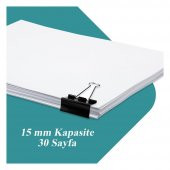 Çelik Kıskaç Klips 15 mm 12 Adet 1 Paket Metal Mandal Binder Clips Kıska 30 Sayfa Kapasiteli Çok Amaçlı Kullanım - 3