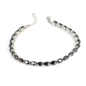 925 Ayar Gümüş Küçük Damla Oniks Taşlı Suyolu Bileklik thumbnail 3