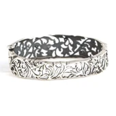 925 Ayar Gümüş Oval Ajurlu Süzme Zirkon Taşlı Bilezik thumbnail 3