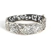 925 Ayar Gümüş Oval Ajurlu Süzme Zirkon Taşlı Bilezik thumbnail 5