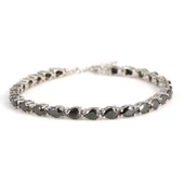 925 Ayar Gümüş Küçük Damla Oniks Taşlı Suyolu Bileklik thumbnail 1