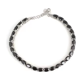 925 Ayar Gümüş Küçük Oval Oniks Taşlı Suyolu Bileklik thumbnail 1