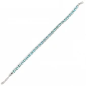 925 Ayar Gümüş Küçük Damla Akuamarin Taşlı Suyolu Bileklik thumbnail 2