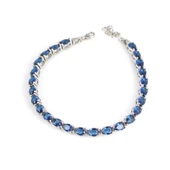 925 Ayar Gümüş Küçük Damla Safir Taşlı Suyolu Bileklik thumbnail 1