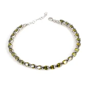 925 Ayar Gümüş Küçük Damla Peridot Taşlı Suyolu Bileklik thumbnail 1