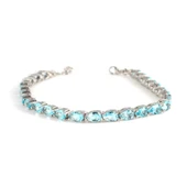 925 Ayar Gümüş Küçük Damla Akuamarin Taşlı Suyolu Bileklik thumbnail 1