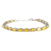 925 Ayar Gümüş Badem Sitrin Taşlı Suyolu Bileklik thumbnail 1