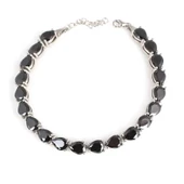 925 Ayar Gümüş Damla Oniks Taşlı Suyolu Bileklik thumbnail 1