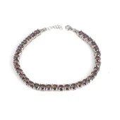 925 Ayar Gümüş Mistik Topaz Taşlı Yuvarlak Boy Suyolu Bileklik thumbnail 4