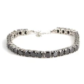 925 Ayar Gümüş Oniks Taşlı Yuvarlak Boy Suyolu Bileklik thumbnail 1