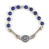 925 Ayar Gümüş Lapis Taşlı Boncuklu Bileklik thumbnail 1