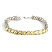 925 Ayar Gümüş Sitrin Taşlı Yuvarlak Boy Suyolu Bileklik thumbnail 1