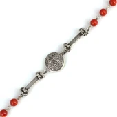 925 Ayar Gümüş Mercan Boncuklu Bileklik thumbnail 3