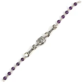 925 Ayar Gümüş Ametist Taşlı Sezar Figürlü Şarnelli Bileklik thumbnail 2