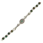 925 Ayar Gümüş Yeşim Taşlı Sarnel Parçalı Bileklik thumbnail 2