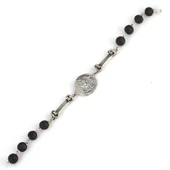 925 Ayar Gümüş Lav Taşlı Sezar Paralı Şarnelli Bileklik thumbnail 2