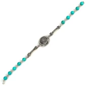 925 Ayar Gümüş Turkuaz Taşlı Yunan Paralı Bileklik thumbnail 2
