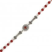 925 Ayar Gümüş Akik Taşlı Telkari Parçalı Şarnelli Bileklik - 3