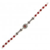 925 Ayar Gümüş Akik Taşlı Telkari Parçalı Şarnelli Bileklik - 4